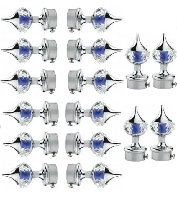 QURTAINZ_silver_blue_Single_Diamond_Curtain_Bracket_Set_with_Finials_Pack_of_6_Pair_-_Curtain_Holders_for_Wall_-_Parda_Holders_with_Support_Fittings_and_1_Inch_Rod_Pocket_Finials_for_Door_and_Window-8_pair_curtain_bracket_only
