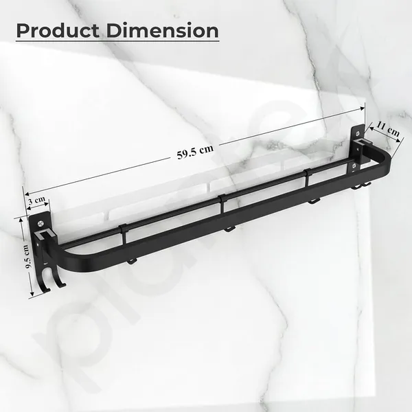 QURTAINZ_Stainless_Steel_Folding_Single_Towel_Rod_with_Hooks/Towel_Holder_for_Bathroom/Towel_Hanger/Towel_Stand/Bathroom_Accessories_-_(24_Inch-Black)-2_FT_LONG