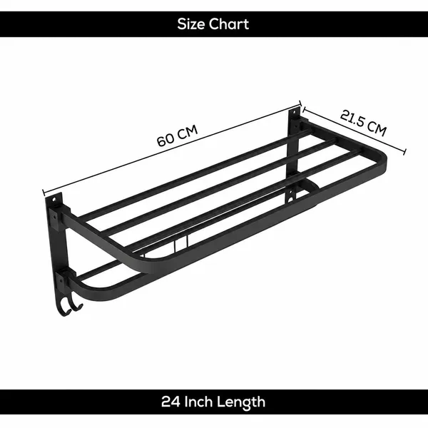 Qurtainz_Towel_Rack_for_Bathroom_Stainless_Steel_Towel_Holder_24_Inch_Folding_Towel_Rack_with_Shelf_Wall_Mounted_Chrome_Finish_Black_Bathroom_Organizer,_Bathroom_Accessories_Set-24_inch/2_feet-pack_of_1