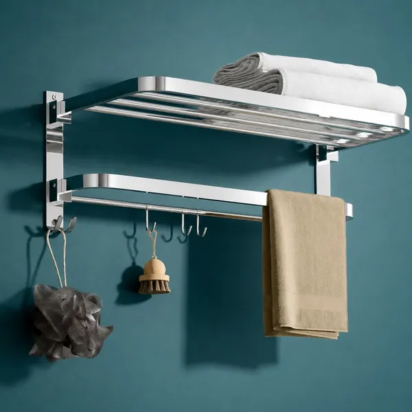 Qurtainz_Towel_Rack_for_Bathroom_Stainless_Steel_Towel_Holder_24_Inch_Folding_Towel_Rack_with_Shelf_Wall_Mounted_Chrome_Finish_silver_Bathroom_Organizer,_Bathroom_Accessories_Set-24_inch/2_feet-pack_of_1