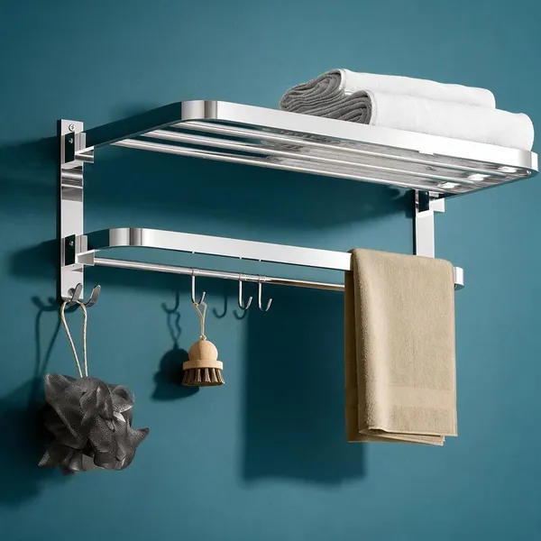 Qurtainz_Towel_Rack_for_Bathroom_Stainless_Steel_Towel_Holder_24_Inch_Folding_Towel_Rack_with_Shelf_Wall_Mounted_Chrome_Finish_silver_Bathroom_Organizer,_Bathroom_Accessories_Set-24_inch/2_feet-pack_of_1