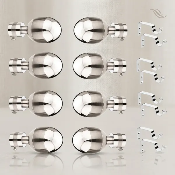 Qurtainz_Curtain_Bracket/Curtain_Finials/Curtain_Bracket/Curtain_Fittings-Set_Of_4_Pair_Along_With_Centre_Support