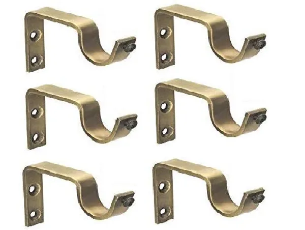 Qurtainz_Antique_Finish_Metal_Centre_Support_Only_Curtain_Finials/Bracket_-_(3_Pair,_Gold)