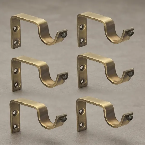 Qurtainz_Antique_Finish_Metal_Centre_Support_Only_Curtain_Finials/Bracket_-_(3_Pair,_Gold)