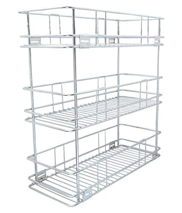 Qurtainz__Premium_Quality__Stainless_Steel_3_Shelf_Pullout_Basket,_8X20X21_Inch-_pack_of_1