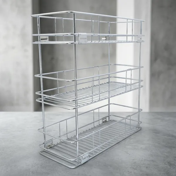 Qurtainz__Premium_Quality__Stainless_Steel_3_Shelf_Pullout_Basket,_8X20X21_Inch-_pack_of_1