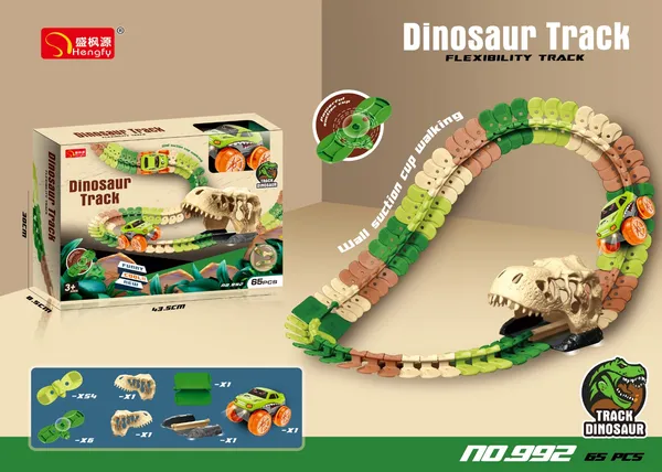 Multicolor_Plastic_Car_Track_Small_Children_Dinosaur_Truck_Toy