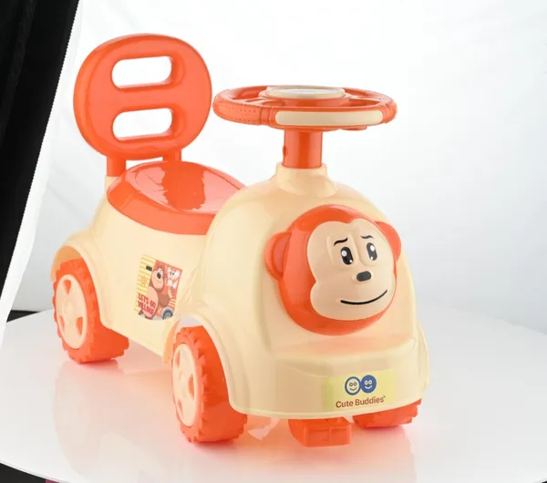 Orange_And_Cream_Plastic_Monkey_Ride_On_Push_Car_for_Kids