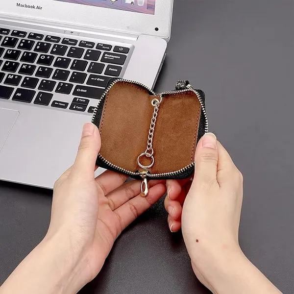 Gold_PU_Leather_Glitter_Car_Key_Holder_Case