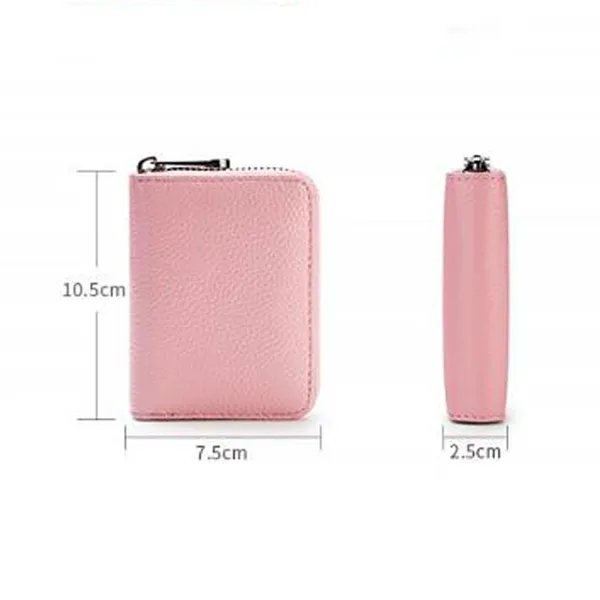 Pink_Card_Case_Organizer_Zipper_Wallet_(9_slots)