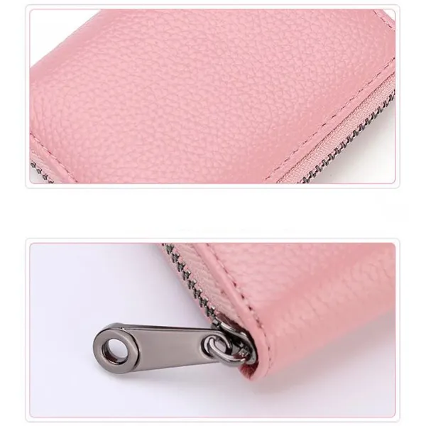 Pink_Card_Case_Organizer_Zipper_Wallet_(9_slots)