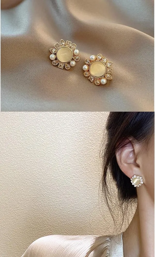 Gold_Pearl_Zinc_Alloy_Earrings_For_Women
