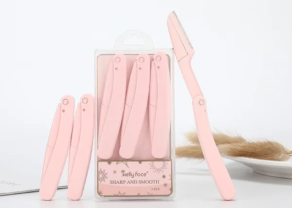 Pink_Stainless_Steel_Blades_&_Plastic_3_Pieces_Eyebrow_Facial_Hair_Razor_Trimmer