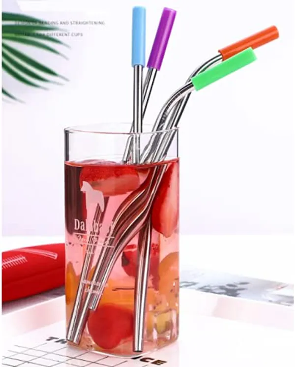 5_Piece_Pink_Silicone_Stainless_Steel_Straw_Set