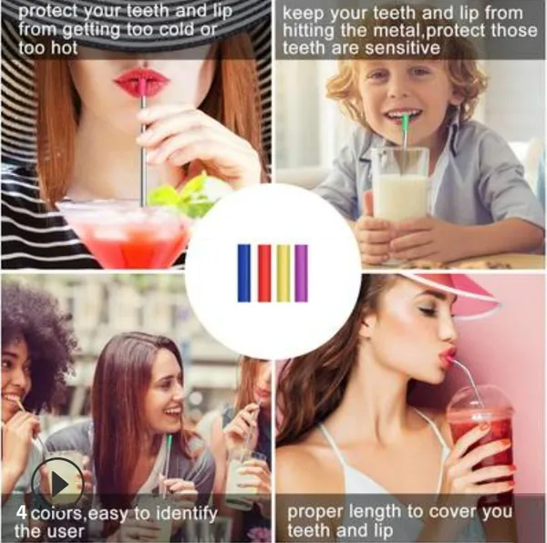 5_Piece_Purple_Silicone_Stainless_Steel_Straw_Set