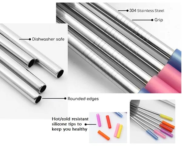 5_Piece_Purple_Silicone_Stainless_Steel_Straw_Set