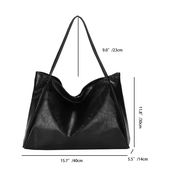 Black_Large_Retro_Design_Shoulder_Tote_Bag