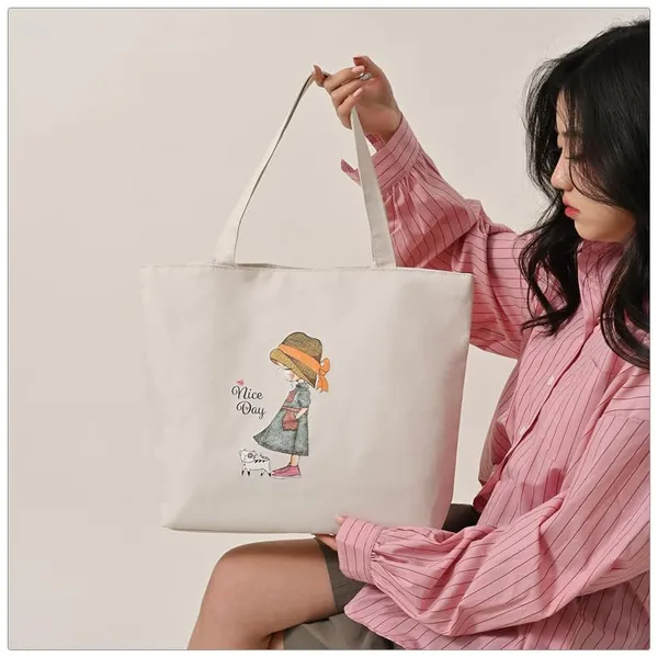 White_Large_Tote_Bag_Oxford_Cloth_Handbag_For_Women