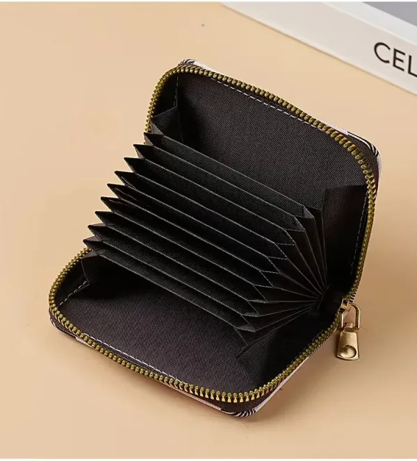 Brown_Checks_Pu_Card_Case_Organizer_Zipper_Wallet_(9_slots)