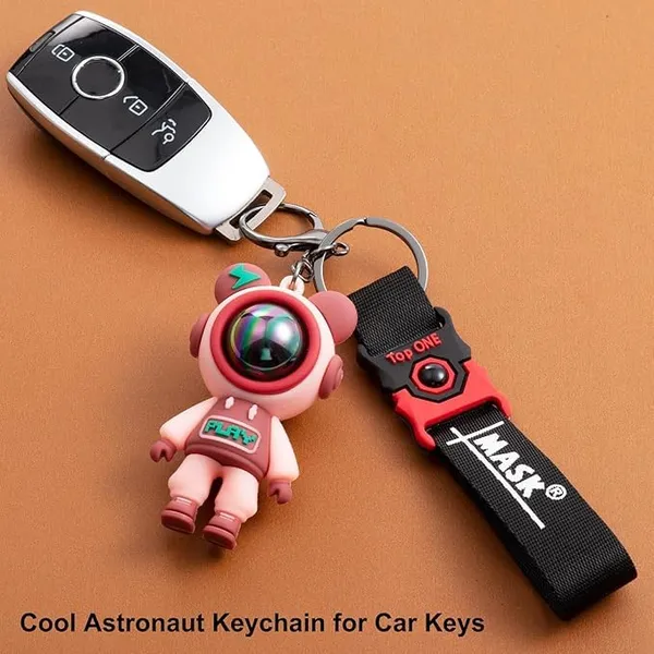 Pink_&_Red_Astro_Pilot_Stainless_Steel_Keychain