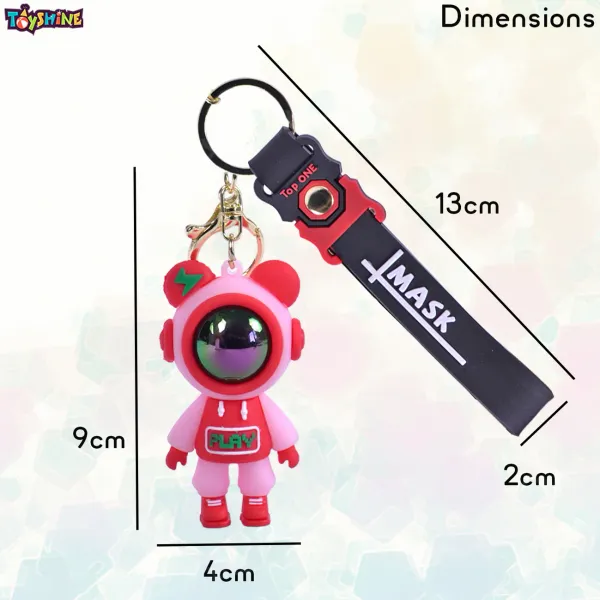 Pink_&_Red_Astro_Pilot_Stainless_Steel_Keychain