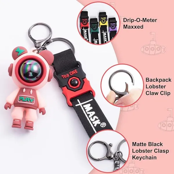 Pink_&_Red_Astro_Pilot_Stainless_Steel_Keychain