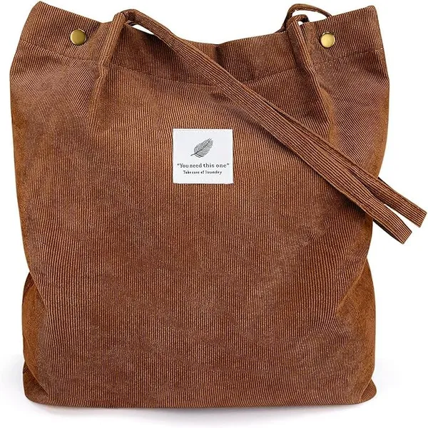 Brown_Corduroy_Tote_Bag_Corduroy_Handbag_For_Women