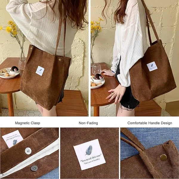 Brown_Corduroy_Tote_Bag_Corduroy_Handbag_For_Women