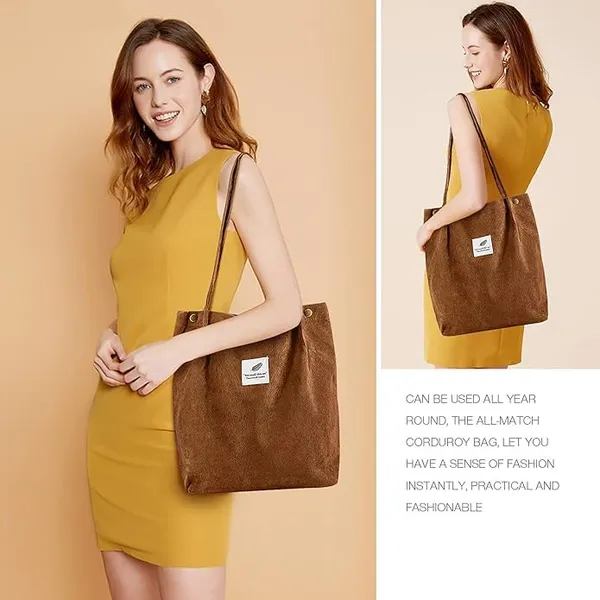 Brown_Corduroy_Tote_Bag_Corduroy_Handbag_For_Women