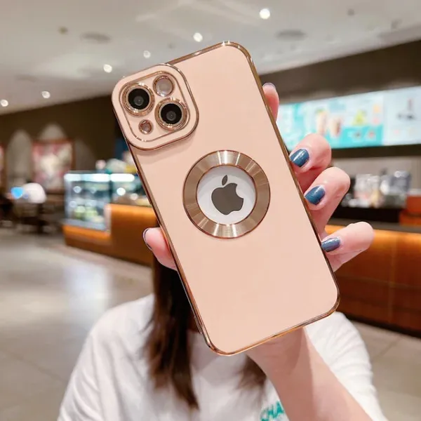 Pink_Luxury_Plating_Iphone_Case_Thermoplastic_Polyurethane_Iphone_13_Back_Case