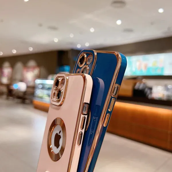 Pink_Luxury_Plating_Iphone_Case_Thermoplastic_Polyurethane_Iphone_13_Back_Case