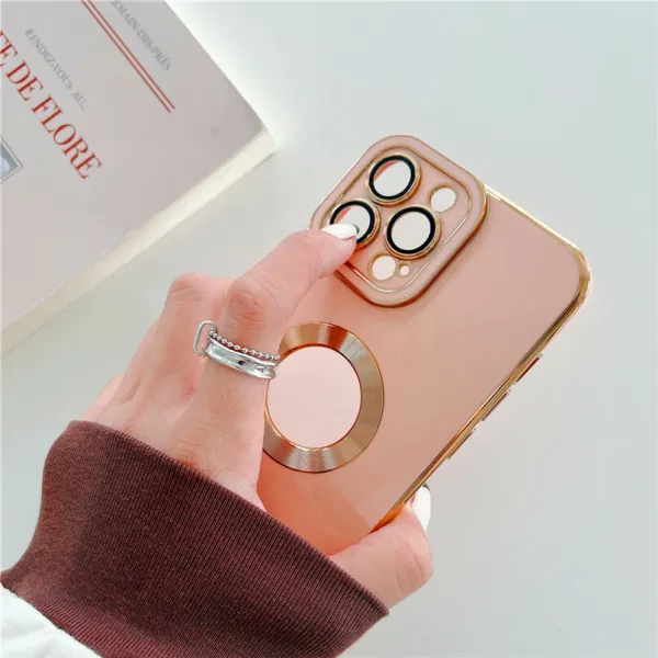 Pink_Luxury_Plating_Iphone_Case_Thermoplastic_Polyurethane_Iphone_13_Back_Case