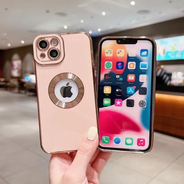 Pink_Luxury_Plating_Iphone_Case_Thermoplastic_Polyurethane_Iphone_13_Back_Case