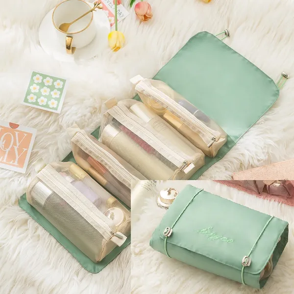 Green_Roll_Up_Polyester_Mesh_Travel_Bag