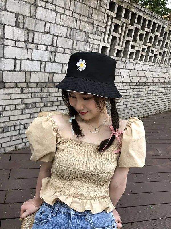 Black_Floral_Bucket_100%_Cotton_Hat_For_Women
