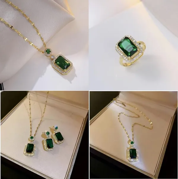 Green_Titanium_Steel_Jewellery_Set_For_Women