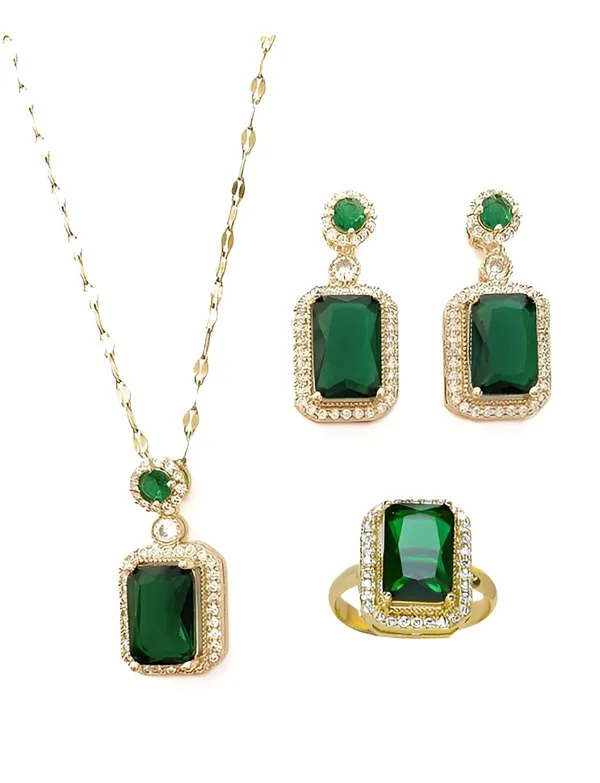 Green_Titanium_Steel_Jewellery_Set_For_Women