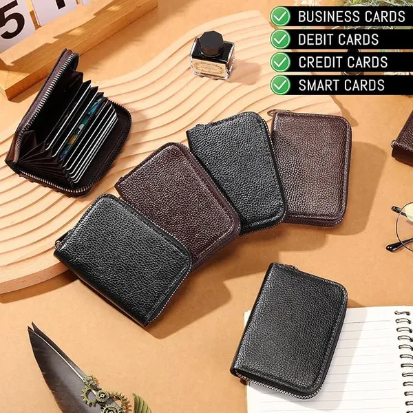 Brown_Card_Case_Organizer_Zipper_Wallet_(18_slots)