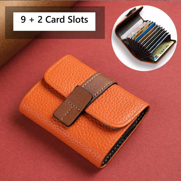 Orange_Pu_Leather_9&2_Card_Slots_Accordion_Wallet