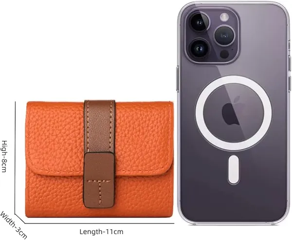 Orange_Pu_Leather_9&2_Card_Slots_Accordion_Wallet