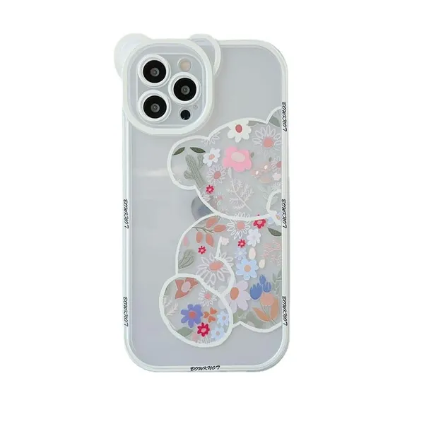 White_Bear_Chain_Case_Thermoplastic_Polyurethane_For_Iphone_13