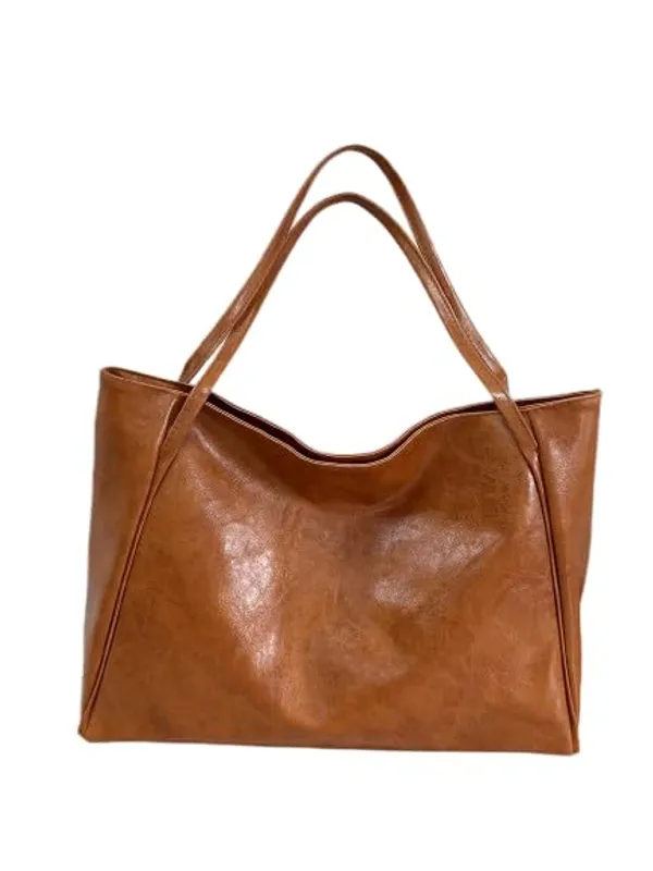 Brown_Large_Retro_Design_Shoulder_Tote_Bag