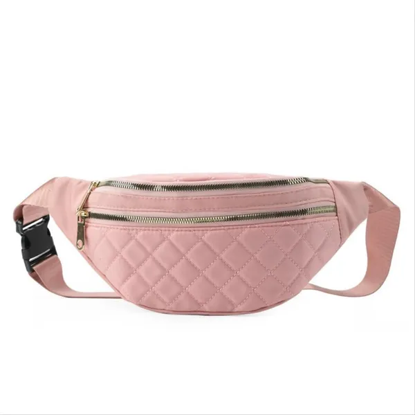 Pink_Nylon_And_Polyester_Waist_Bag_For_Women