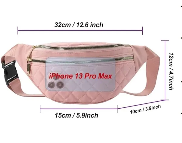 Pink_Nylon_And_Polyester_Waist_Bag_For_Women