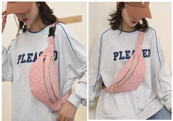 Pink_Nylon_And_Polyester_Waist_Bag_For_Women