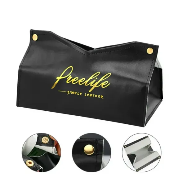 Black_Faux_Leather_For_Tissue_Box_Holder