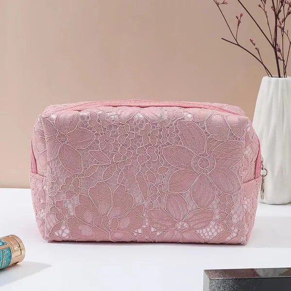 Pink_Make_Up_Cosmetic_Bag_Polyester_Travel_Bag_For_Unisex
