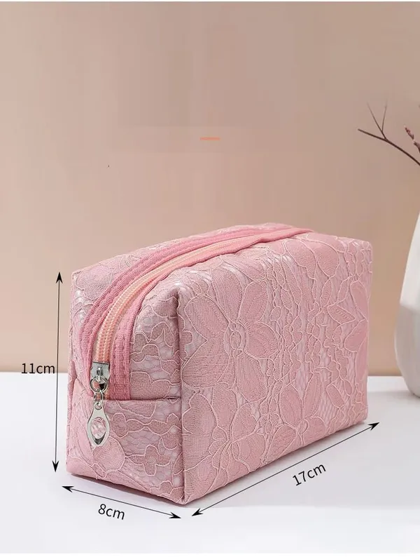 Pink_Make_Up_Cosmetic_Bag_Polyester_Travel_Bag_For_Unisex