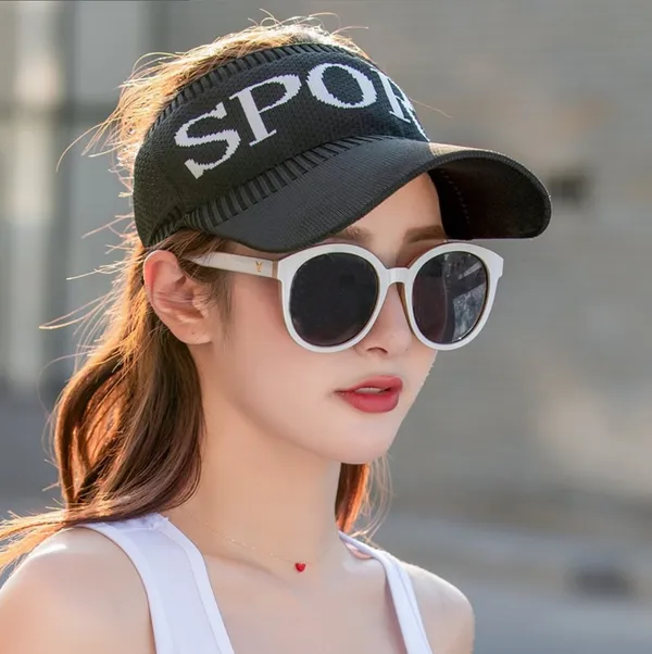 2_Pack_Black_Polyester_Sport_Sun_Visor_Hat_For_Women