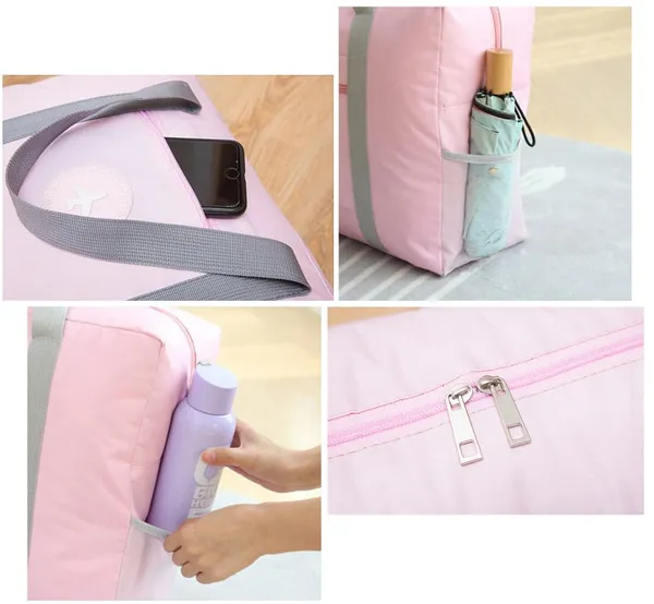Pink_Foldable_Travel_Duffel_Bag
